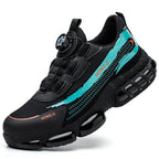 Men's Work Shoes  Rotary Buckle Work Sneakers Protective Shoes Safety Industrial Puncture-Proof Anti-Smash Steel Toe Shoes