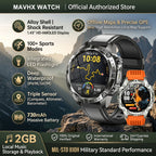 GPS Smart Watch for Men 2G ROM GPS Offline Maps Waterproof Swim Hiking Fitness Tracker Sleep SpO2 Rugged Durable Smartwatch GPS