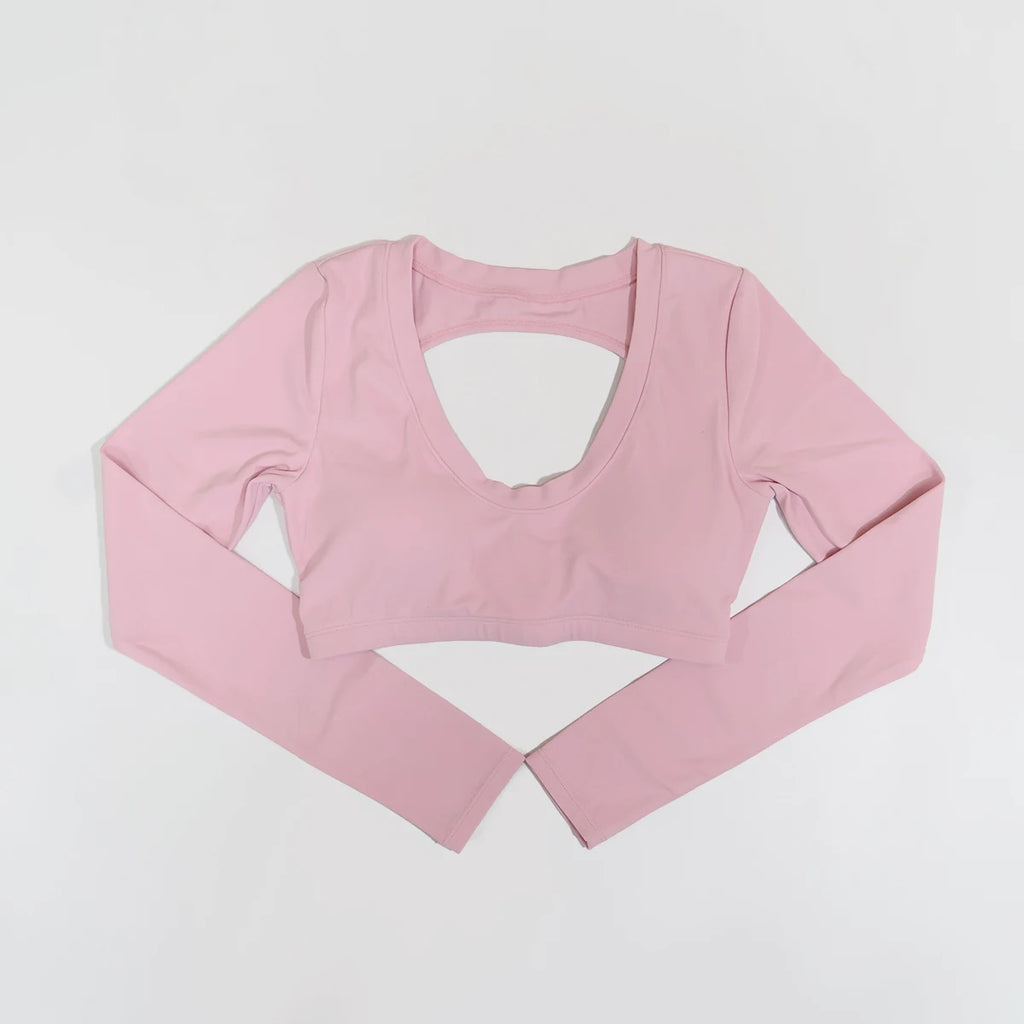 New Summer Women's Backless Long Sleeved Yoga Top Breathable Soft Sportswear for Gym Training Comfortable Fitness Clothing Woman