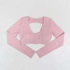 New Summer Women's Backless Long Sleeved Yoga Top Breathable Soft Sportswear for Gym Training Comfortable Fitness Clothing Woman