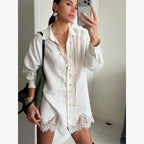 Women Solid Lapel Full Sleeves Pant Suits Chic Single Breasted Wide-leg Long Pants Sets 2026 Lady  Casual Daily Loose Fit Outfit