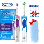 Oral B Electric Toothbrush 2D Rotary Vibration Clean Charging Tooth Brush Cross Action Bristle Oral Care 4 Gift Brush Heads Free