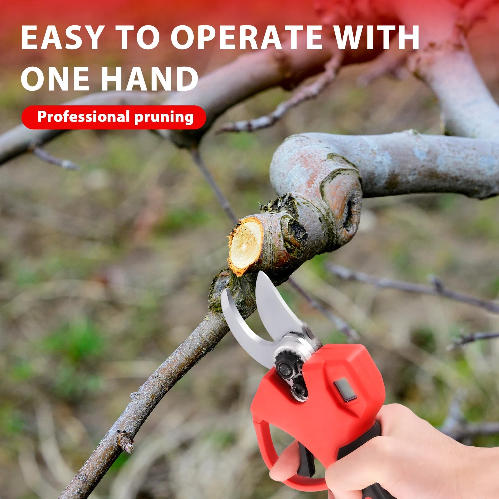 Podofo Brushless Electric Pruning Shears 2.5-Inch Cordless Garden Branch Cutter Battery Powered Shrub and Tree Trimming Tool for Landscaping Orchard Yard Maintenance