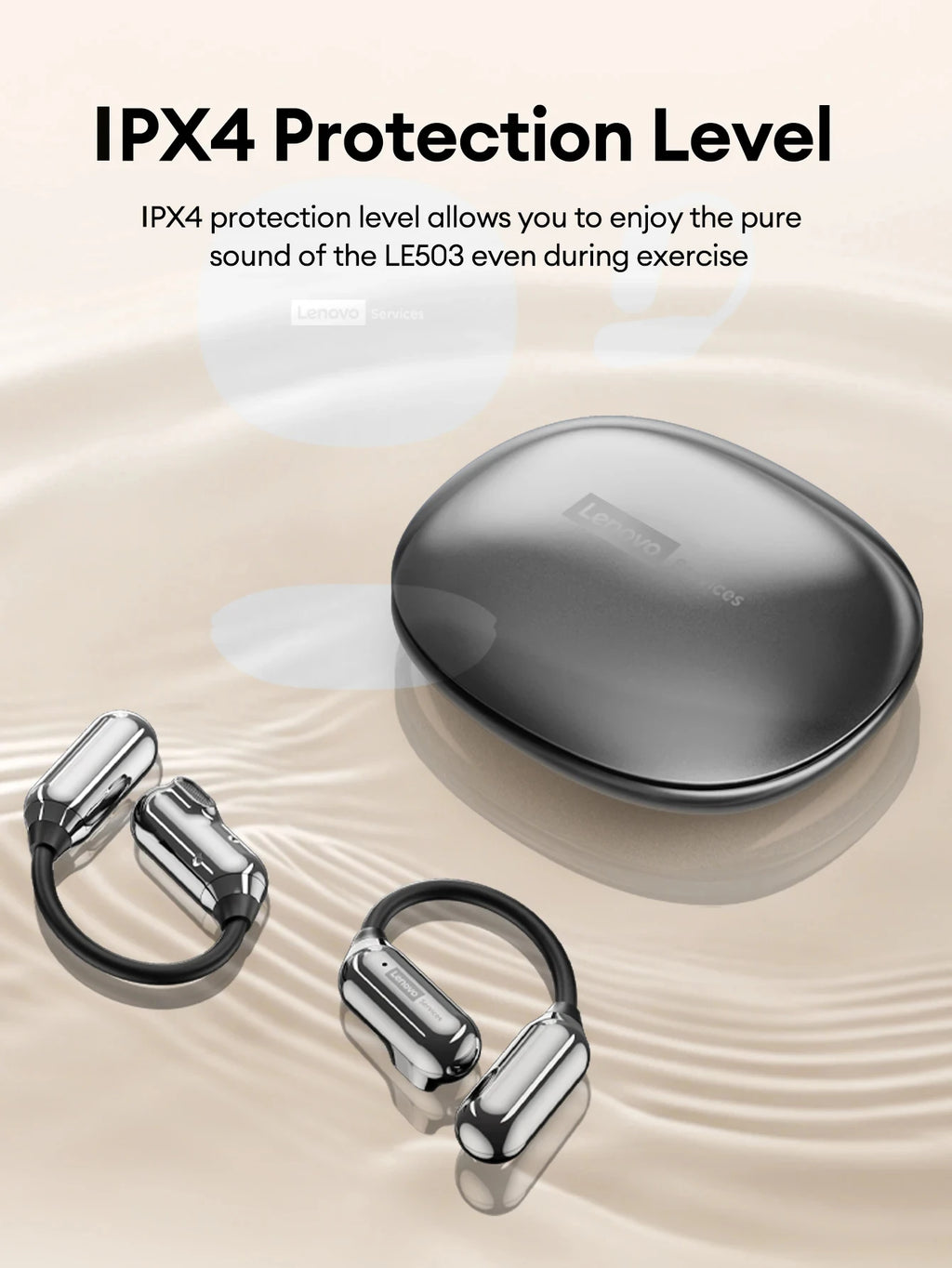 Lenovo LE503 OWS Wireless Earphones Bluetooth V6.0 Open-Ear Earphone ENC Noise Reduction Earbuds Waterproof Long Battery Life