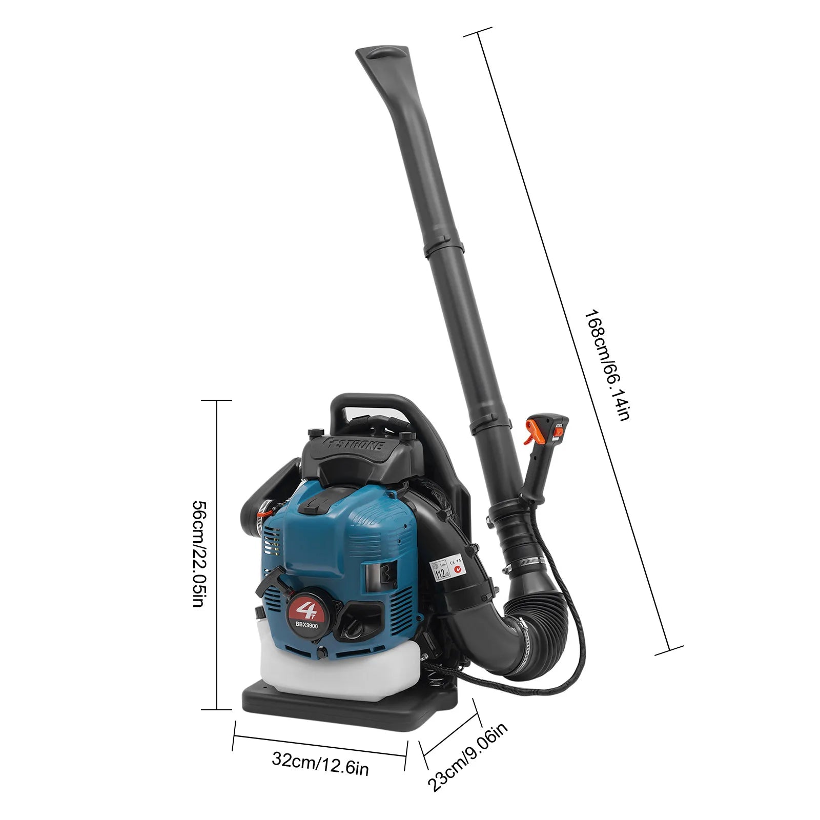 75.6CC 4-Stroke Gas Backpack Leaf Blower, 2600W 498FT with Cruise Control, for Lawn Yard Debris Cleaning, Commercial & Home Use