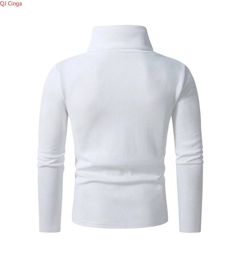 2026 New Men's White Turtleneck Sweater, British-style Black Pullover, Asian Sizes M-4XL. Gray Sweaters