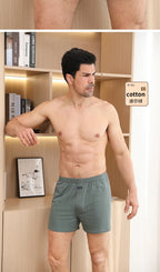 Men's Aro Pants Underwear 100% Pure Cotton Home Sleeping Pants Loose Breathable Men's High Waisted Four Corner Boxers Shorts