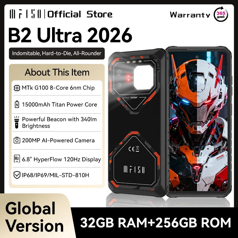 World Premiere IIIF150 B2 Ultra 2026 Rugged Phone MTK G100 Chip 256GB ROM 200MP Main Camera 15000mAh Battery Smartphone Main image