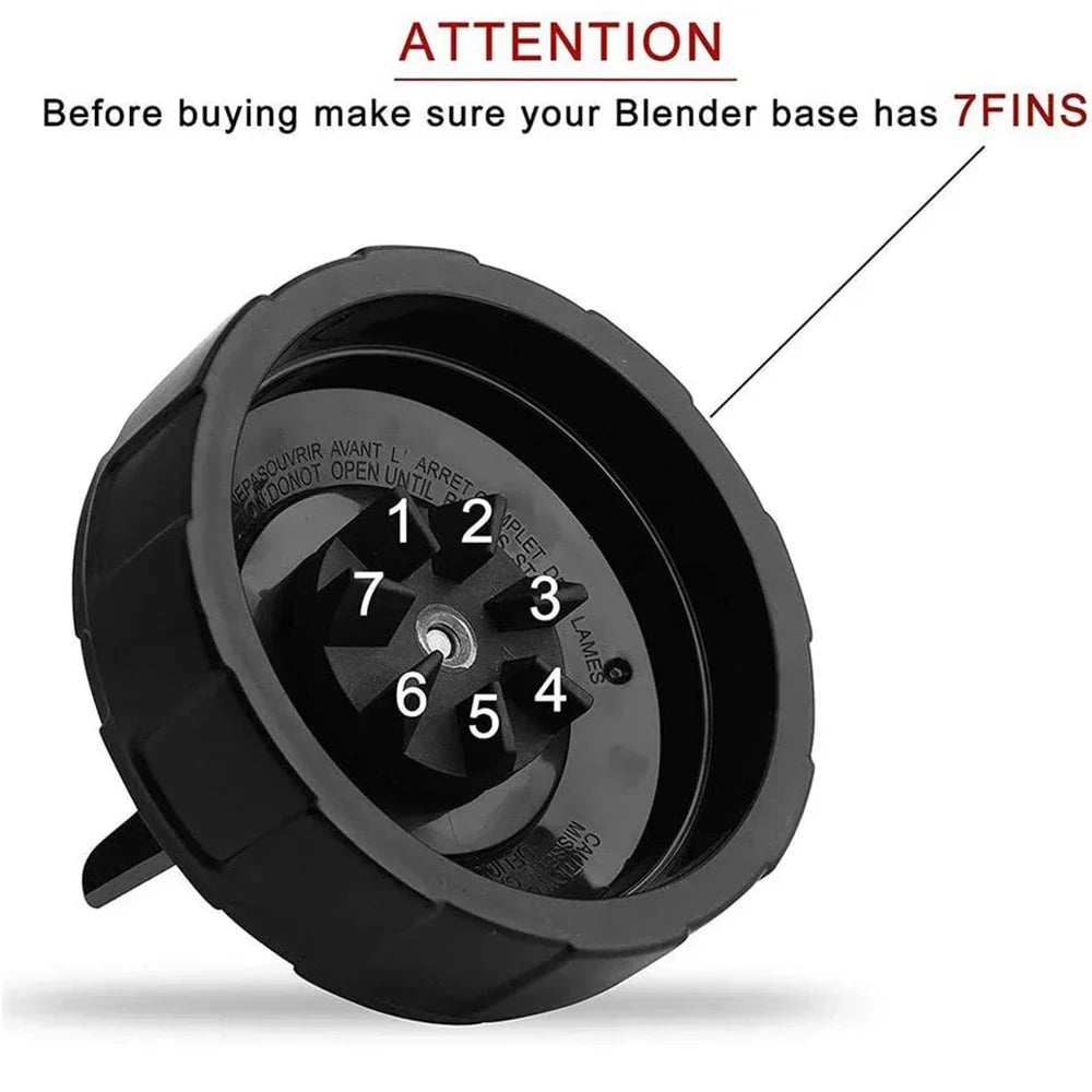 7 Fins Extractor Blades for Ninja Blender Replacement Parts with Washer Rubber Brush for Nutri Ninja Auto IQ BL486 BL642 N102 Secondary image