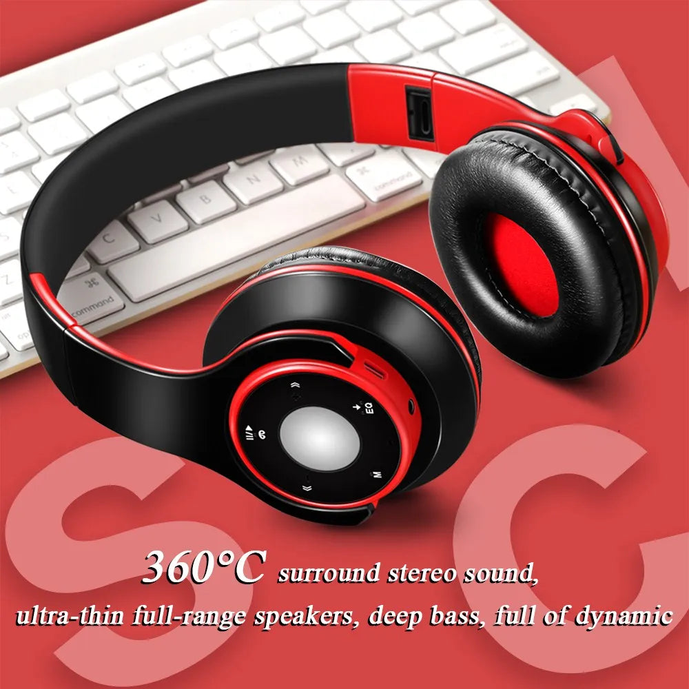 Colorful Stereo Audio Mp3 Bluetooth Headset Wireless Headphones Earphone Support SD Card with Mic Play 20 Hours Main image
