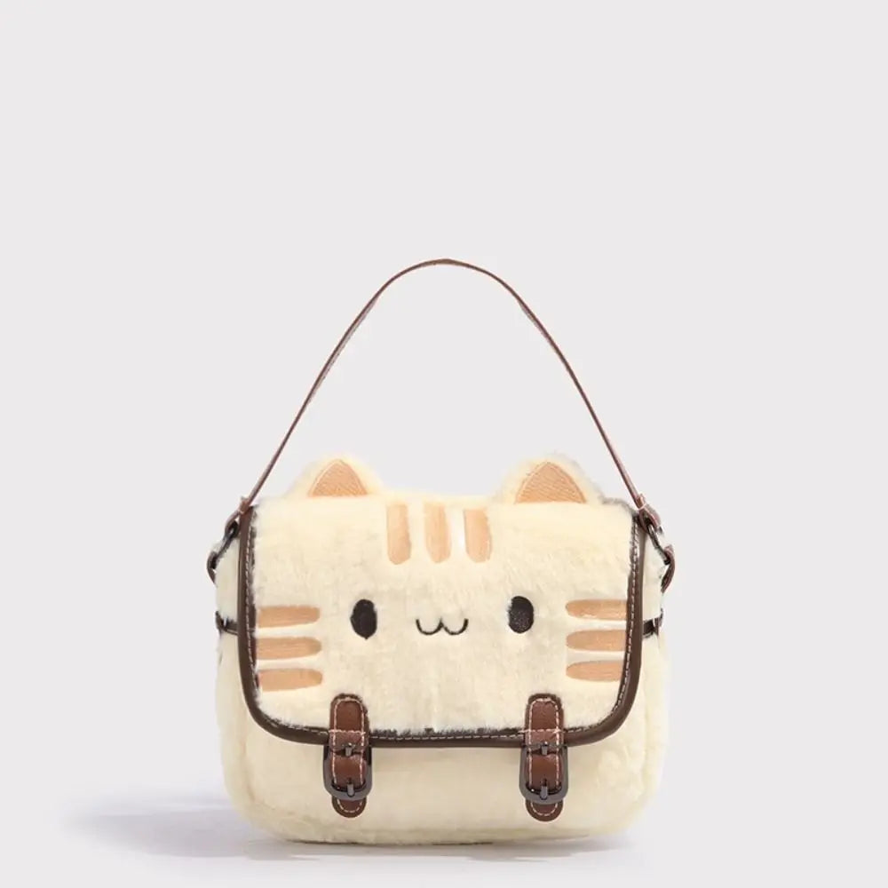 Cute Clutch Bag Plush Backpack Furry Cat Bag Adorable Kitten Handbag for Woman Kids Cartoon 2025 New Kitten Handbag