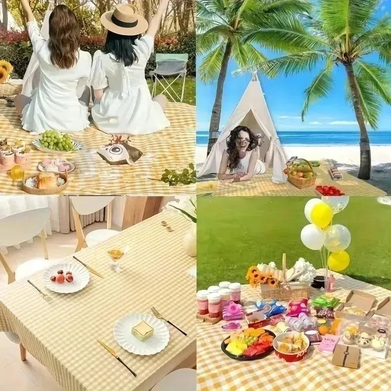Thick Waterproof Picnic Mat Portable Foldable Ground Blanket for Camping Hiking Beach Grass Outdoor Activities Moisture Proof