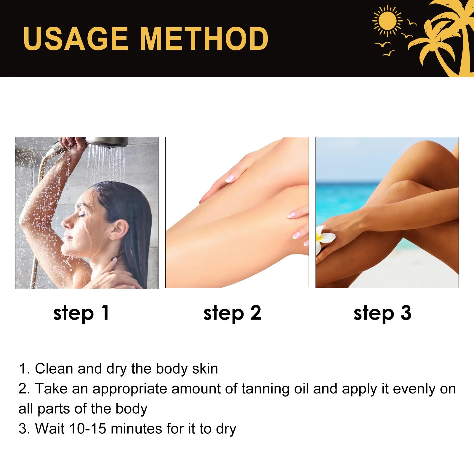 Tanning Oil Build Bronze Face Body Tone Enhance Post Sun Bronzing Solarium Lock Moisturizing Softness Darker Solar Tanning Oil