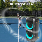 W-KING T12 Tragbare Bluetooth-Lautsprecher-Box mit 370W MAX Pro Sound, Lichtshow, CSB, Bass Boost, Rollen und Teleskopgriff