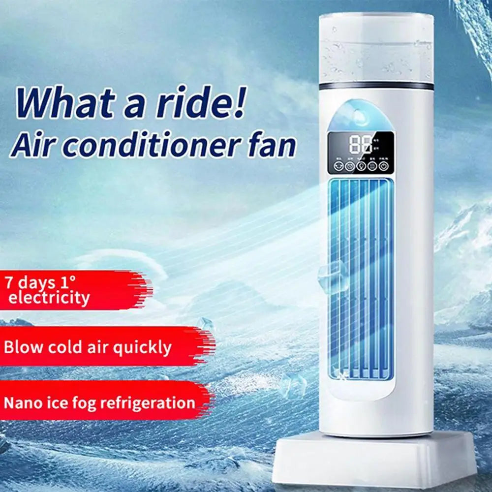 NEW Cold Air Fan Cool Air Fan Persona Air Conditioner Adjustable Speeds Humidifier Cool Gadgets with Timer & Remote