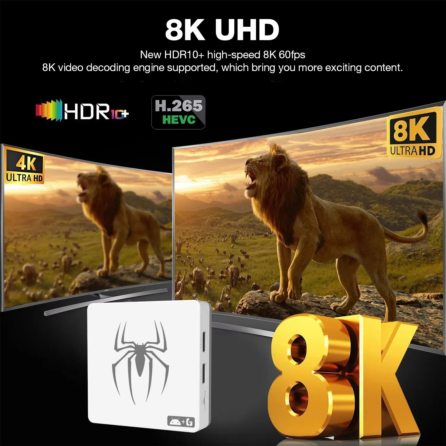 Dual-system TV Game Box G7,G8 8K 3D, supports two players, 60000 classic retro arcade games, includes 2.4G wireless controllers.