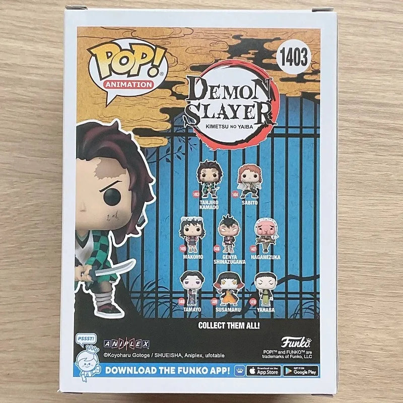 Funko POP Original Genuine Demon Slayer Anime Figure Tanjiro Kamado 1403 Action Figure Toys for Boys Girls Gift Model