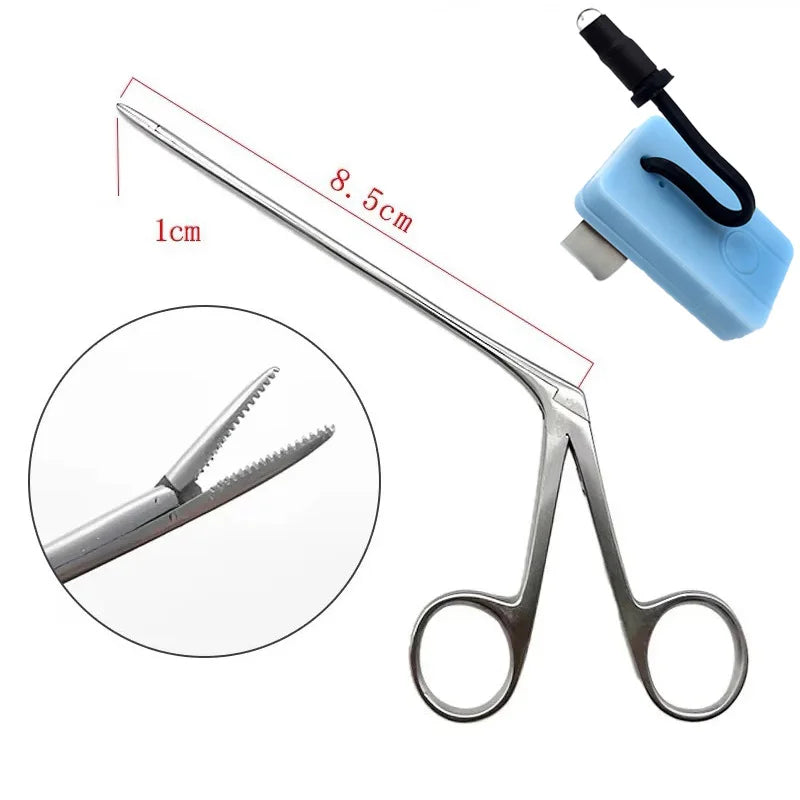 Medical Ear Wax Pick Tongs With lights Earwax Remover Micro Alligator Crocodile Forceps Earpick Ear Nose Cleaning