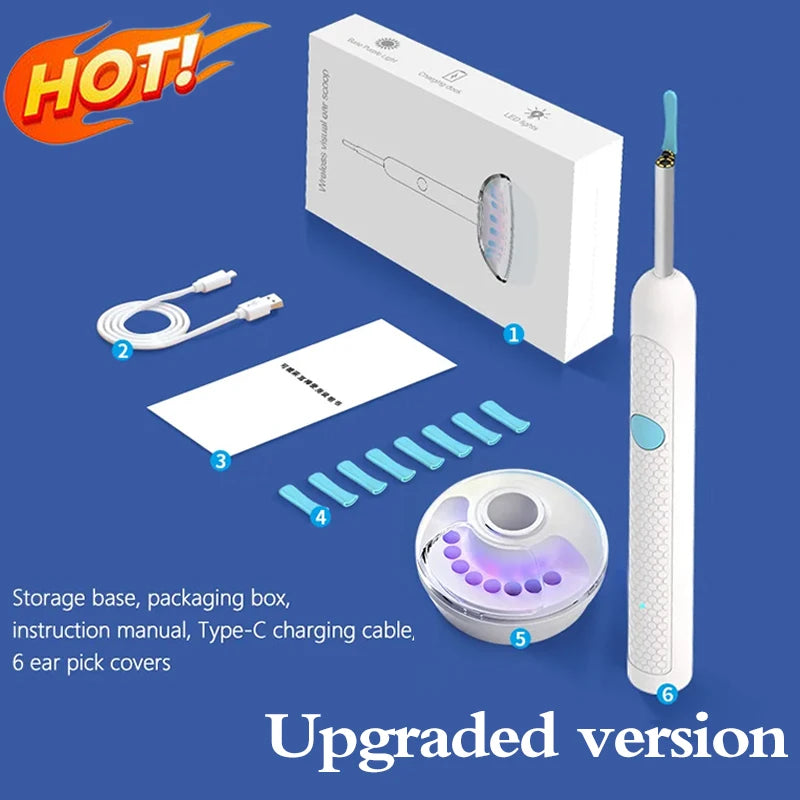 Generation-2,Visual Ear Wax Cleaner Camera Safe Earwax Removal Endoscope Ear Cleaning Tools Ear Care,Black,white styles,Hot sale