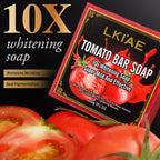 AILKE Organic Tomato Soap Bar, Lightening Skin, Deeply Clean, Exfoliate, Remove Dark Spots, Moisturizing, For Face, Body, 200g