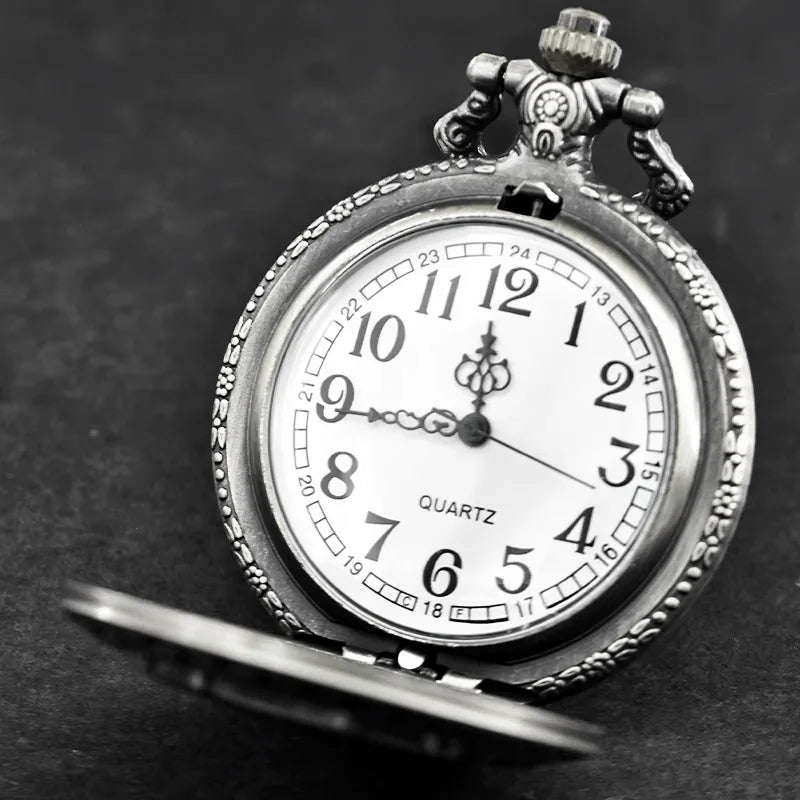 Retro Charm Neutral Handsome Fashion Dragon Carving Quartz Pocket Watch Steampunk Men's and Women's Necklace Pendant Gift