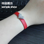 20pcs 10mm Genuine Real Leather Bracelet For Women Slide Letter Charms Wristband Jewelry Making DIY Pet Collar Keychain Band