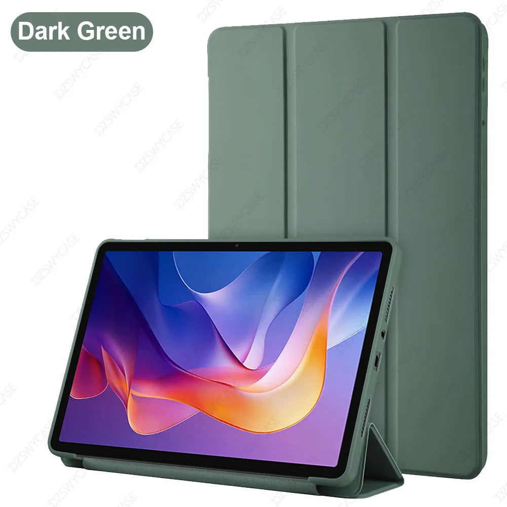 Silicone Case for Xiaomi Redmi Pad 2 11 Inch 2025, Ultra Thin Trifold Stand PU Leather Protective Cover, Auto Sleep / Wake