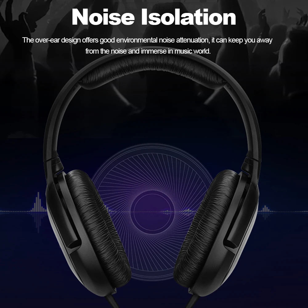 Sennheiser HD206 Over-Ear Wired HiFi Drivers Stereo Bass Audiophile Headphones Original Noise-Canceling Monitoring Headset