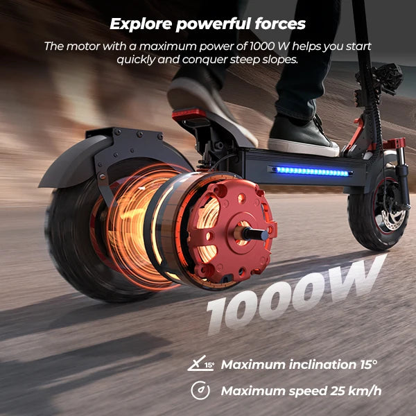 iScooter iX5S  Adults Electric Scooter 1000W Motor 48V15Ah Battery 11Inch  All Terrain Tire Foldable Electric Scooter