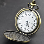 Retro Charm Neutral Fashion Compass Engraved Quartz Pocket Watch Steampunk Men's and Women's Necklace Pendant Gift