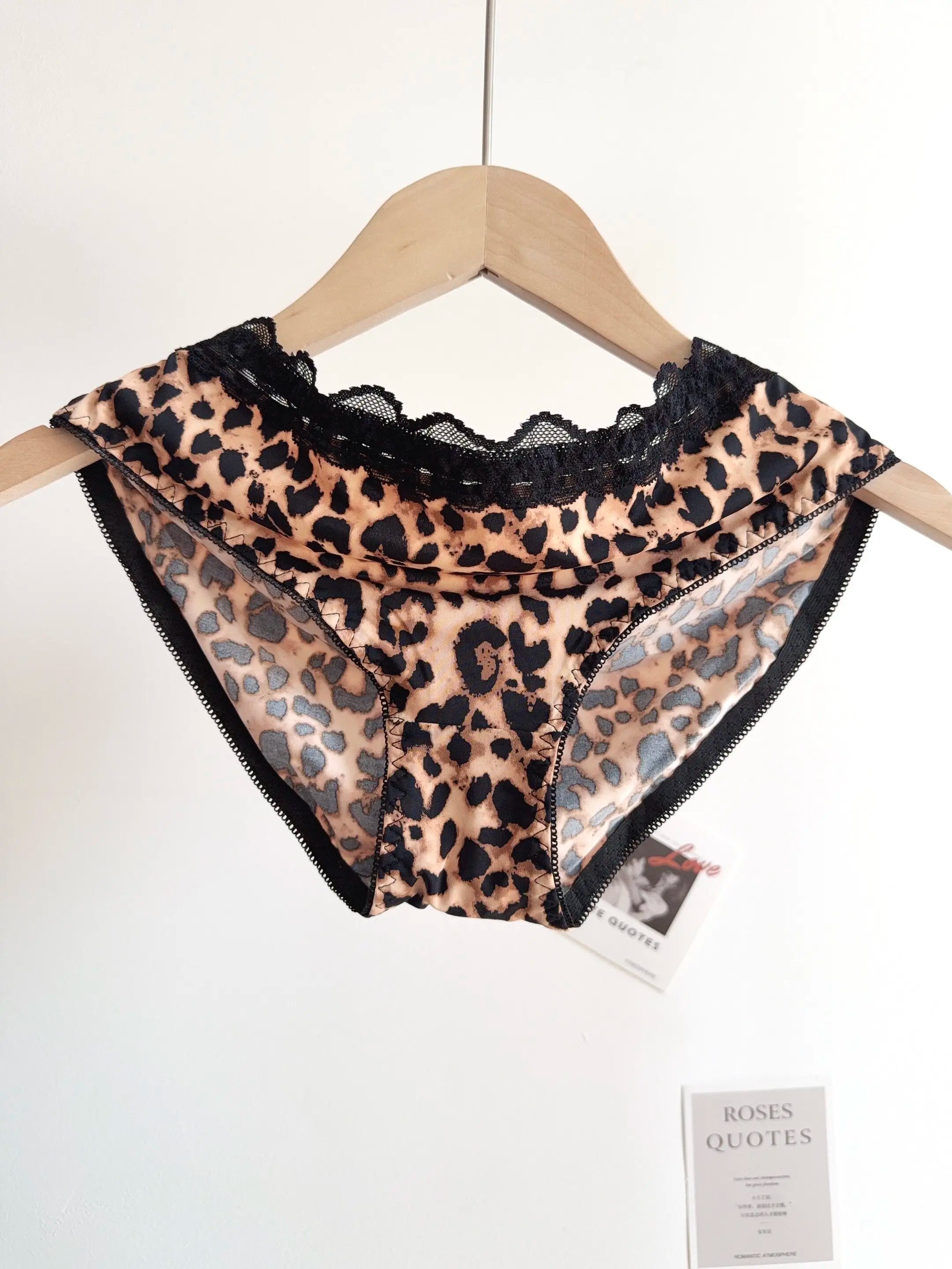 Sexy Leopard Print Lingerie Set Women Wireless Invisible Push Up Small Breasts,adjustable A To C Cup,sheer Lace Pure Design, S-X