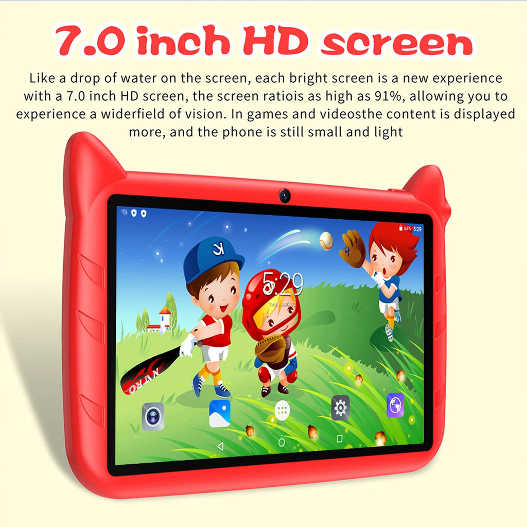 New 7 Inch 5G WiFi Kids' tablets Quad Core 4GB RAM 64GB ROM Dual Cameras Android 13.0 Learning Education Tablet PC 4000mAh