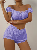 Sexy Lingerie Ruffles Floral Embroidery Women's Underwear Off Shoulder Sexy Bra Set Comfortable Cotton Intimate Underwear Set