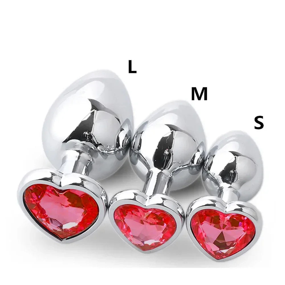 Metal Anal Plug for Women Men Couples Butt Plug Butt Toy Adult Game Masturbator Anal S/M/L Diamond Sex Toy for Adult Products