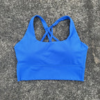 Solid Color Soft Tight Gym Yoga Underwear high strength shockproof Women Cross Back Fitness Bra Sport Top Comprehensive Butter