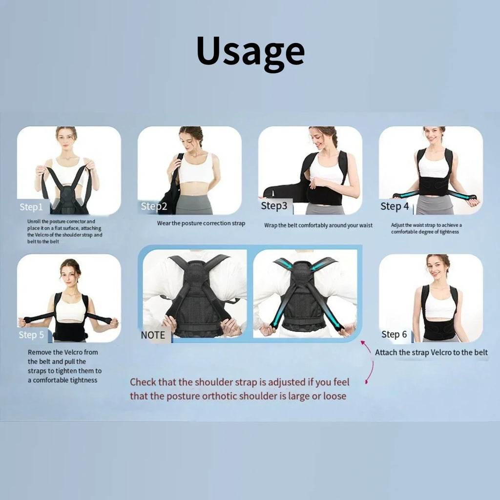 Posture Corrector Back Orthopedic Straps for Men and Women Fully Adjustable Spinal Brace Comfortable Effective Upper Back Brace