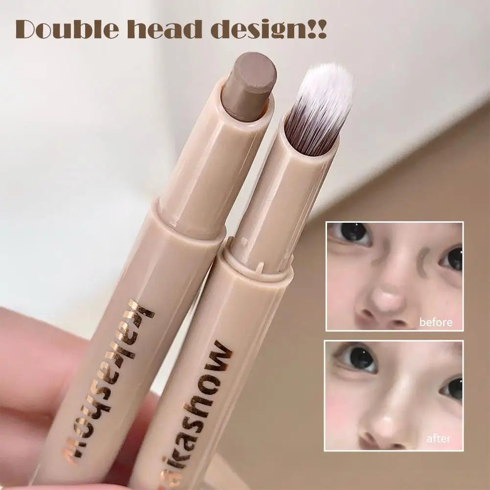 2026 New Nose Shadow Contour Pen With Sumdge Brush Naturally 3D And Brightening Contouring Stick Cream-Textured Nose Shadow Pen