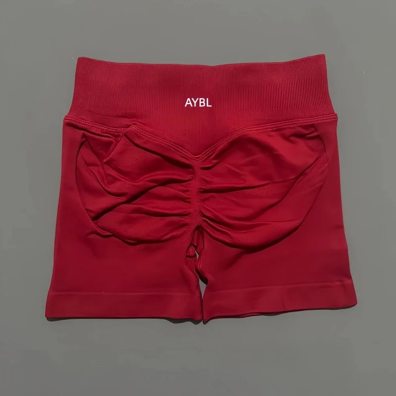AYBL Fashion Shorts Low Waist Seamless Yoga Shorts Scrunch Bum Gym Shorts Women Workout Biker Stretch Fitness Shorts