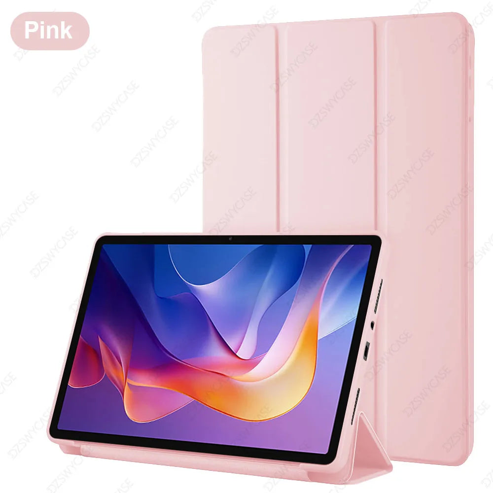 Silicone Case for Xiaomi Redmi Pad 2 11 Inch 2025, Ultra Thin Trifold Stand PU Leather Protective Cover, Auto Sleep / Wake