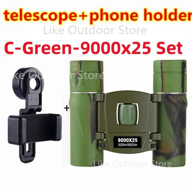Powerful Long Range Binoculars Monocular Telescope Folding Portable BAK4 FMC Optics Jumelles for Outdoor Camping Hunting Concert