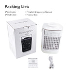 Portable Air Conditioner with Colorful Atmosphere Light Water Cooling Fan USB Table Fan 700ml Water Tank Desktop Fan Humidifier