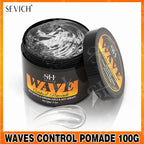 Deep Wave Control Pomade 360 Biotin Sport Strong Hold Wave Hair Gel With Brush Wavy Hair Oil Shampoo Conditioner Styling Care