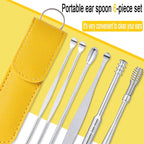 6pcs Stainless Steel Ear pick cleaning kit Clean your ear wax cleaner removal tool cleaner ear sticks Clean Tool Kit Care EBHL04