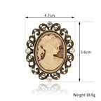 Vintage Victorian Design Queen's Cameo Brooch Pin, Antique Wedding Beauty Jewelry Gift, Elegant Style