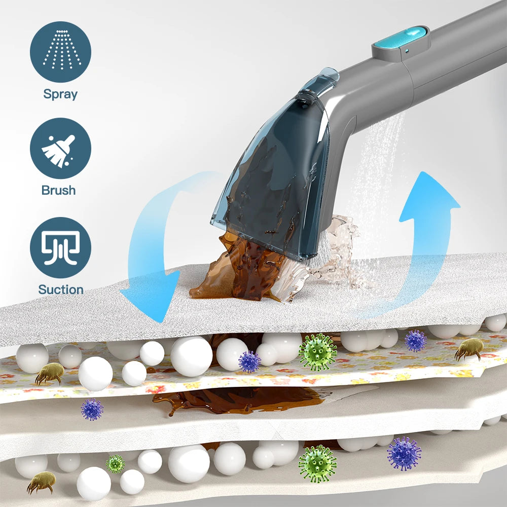 PrettyCare PC808 Cordless Carpet&Spot Vacuum Cleaner 1.4m Hose 30minutes Fabric Vacuum Cleaner with Wet Sprayer For Sofa Car Secondary image