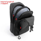 Men Bag Fashion New Solid Color Men Chest Bag Outdoor Casual Fashion One Shoulder Crossbody Bag Nylon USB Charging Shoulder Bags
