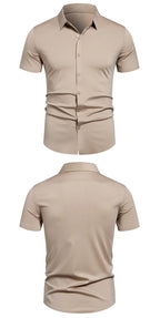 Men's Stretch Shirt Wrinkle Free Dress Shirts Regular Fit Short Sleeve Stretch Business Casual Button Down Shirts