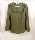 2024 Quality HotSale Plus Size Deep V Neck Women Blouse Chiffon Cool Loose Shirt Fashion Casual Ladies Tops Sexy Zipper Pullover