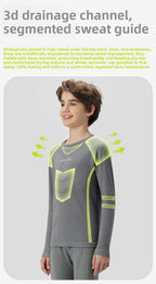 Kelme Children's Quick Drying Clothes Set Outdoor Running Sports Long Sleeve Knitted Training Base Shirt For Boys And Girls