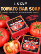 AILKE Organic Tomato Soap Bar, Lightening Skin, Deeply Clean, Exfoliate, Remove Dark Spots, Moisturizing, For Face, Body, 200g